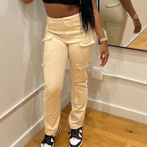 MISTRESS ROCKS BEST LIFE Cream Cargo Trousers